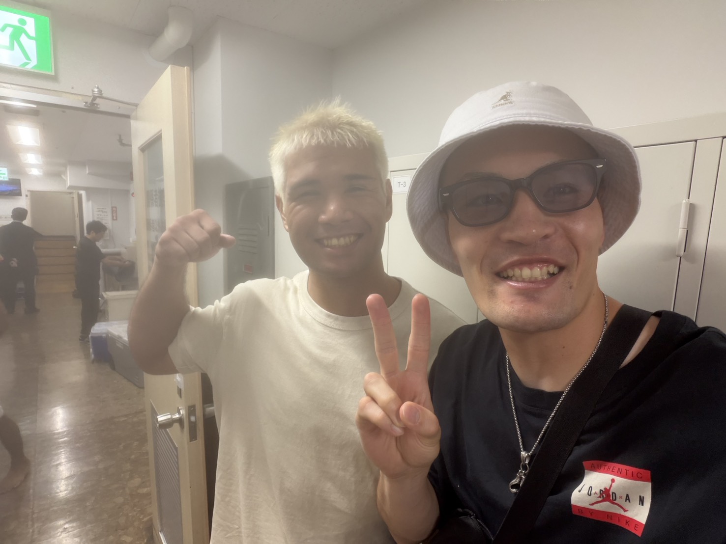 試合後の会場で吉野と撮った記念写真